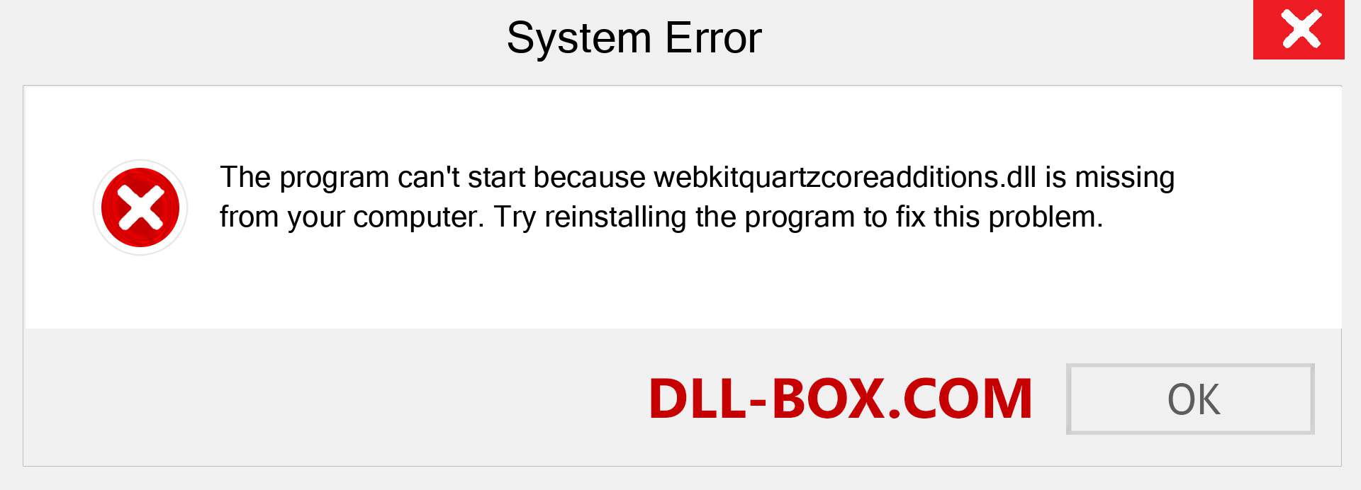  webkitquartzcoreadditions.dll file is missing?. Download for Windows 7, 8, 10 - Fix  webkitquartzcoreadditions dll Missing Error on Windows, photos, images